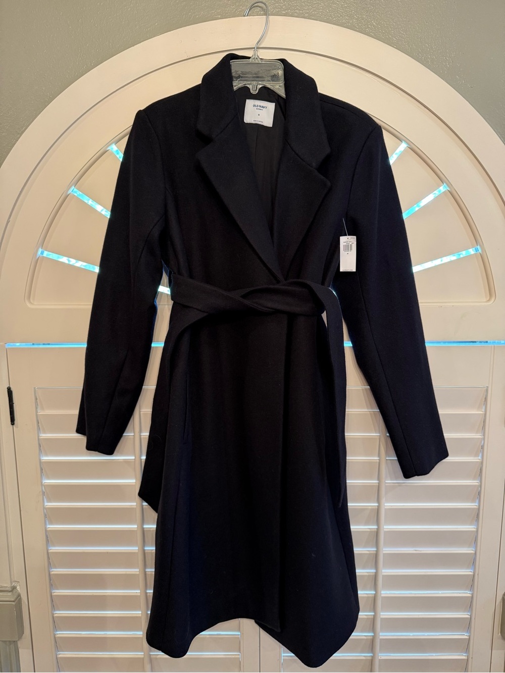 Old Navy Black Wrap Belted Women's Maternity Coat Medium